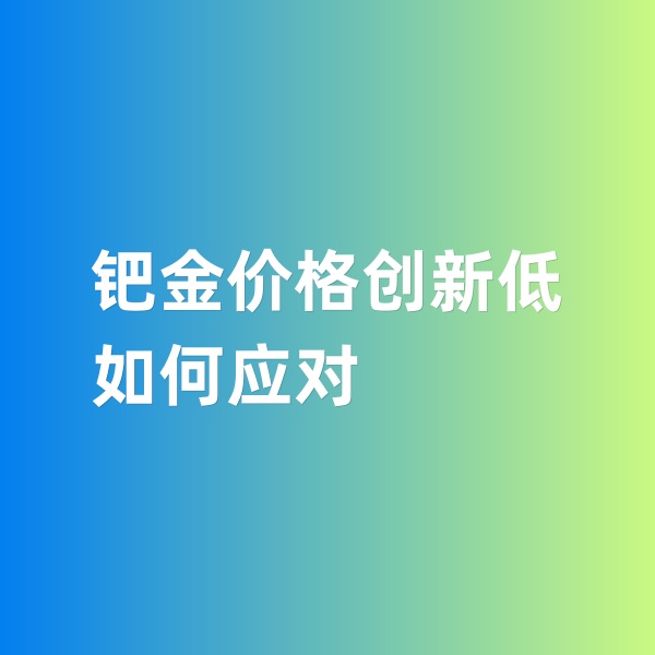 鈀碳回收，鈀金價格創(chuàng)新低，如何應對